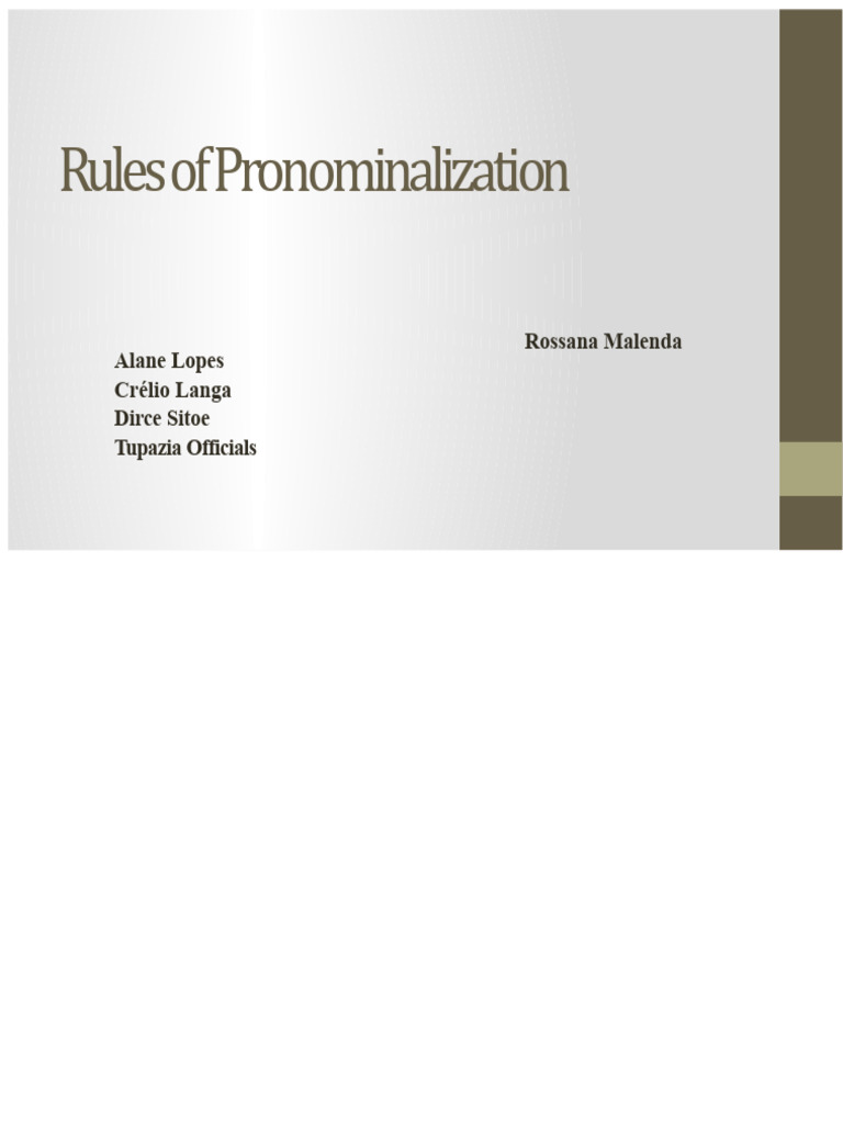 Pronominalization Rules in Portuguese | PDF | Language Families | Languages