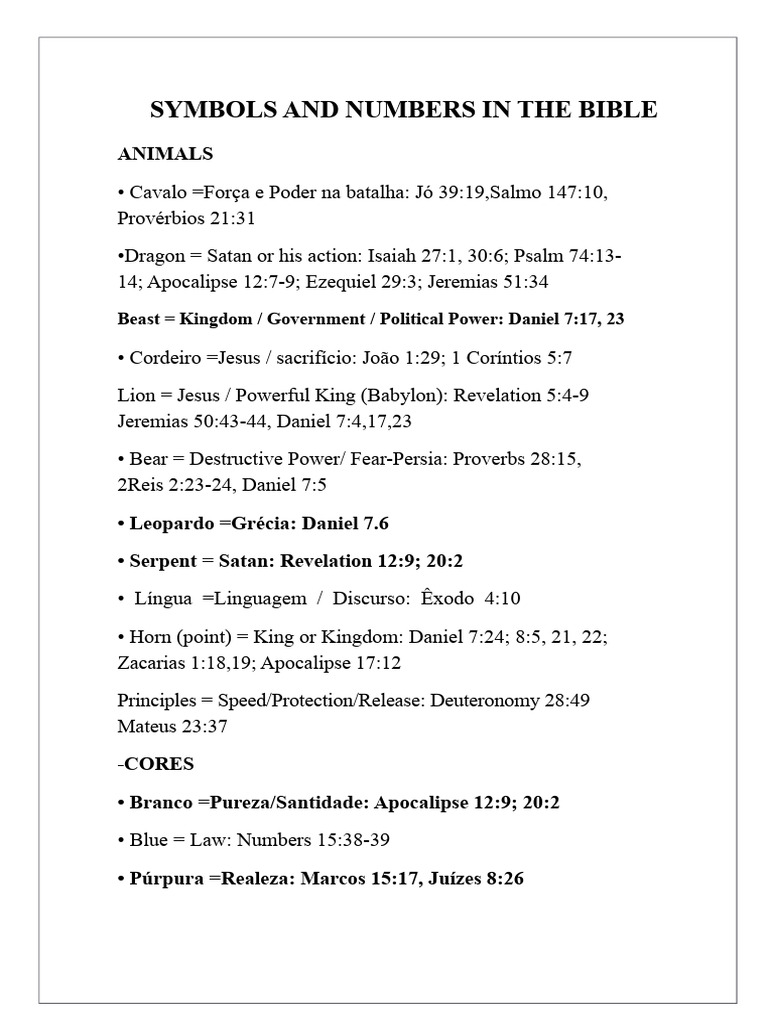 Symbols and Numbers in the Bible | PDF | Book Of Revelation | Book Of ...