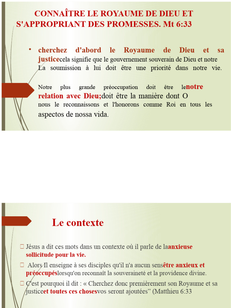 Cherchez d'abord le Royaume de Dieu | PDF | Dieu | Justice