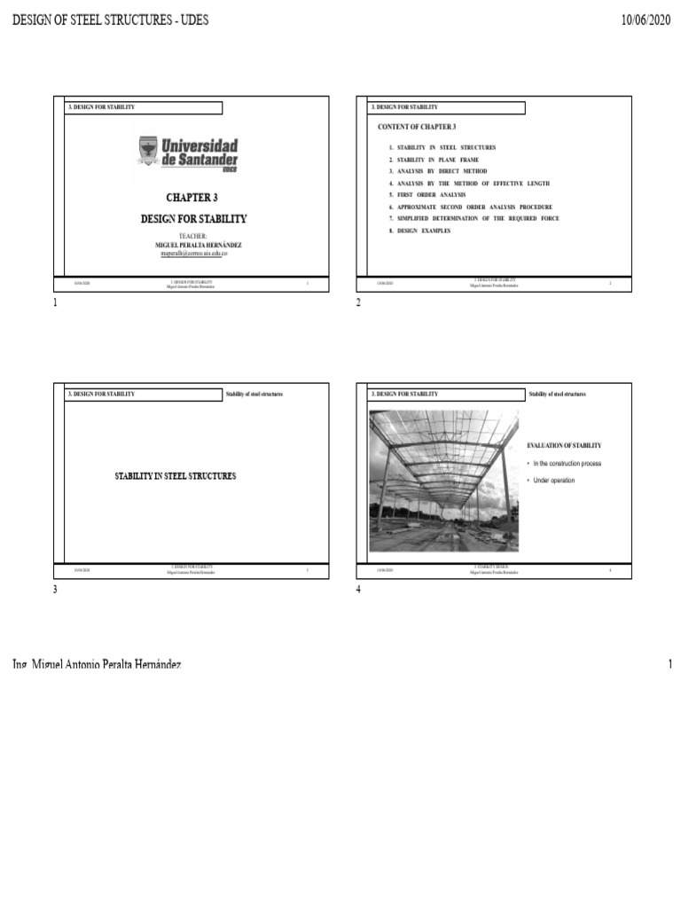 Stability Design in Steel Structures | PDF | Buckling | Bending