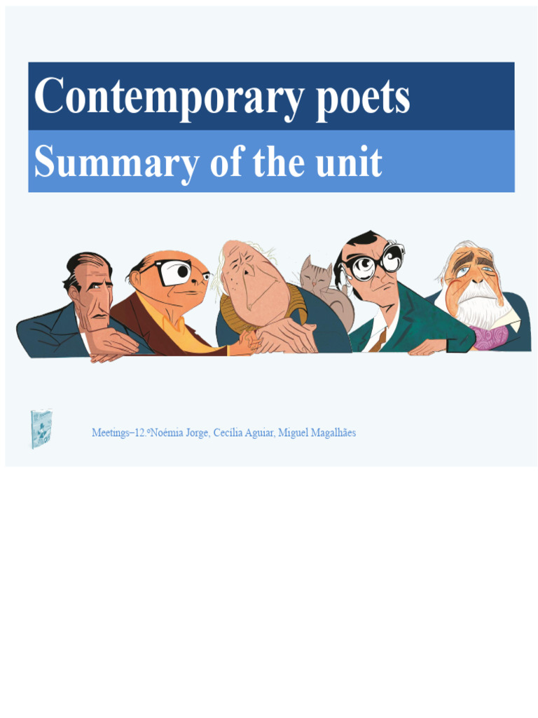 contemporary_poets_synthesis_unit.pptx | PDF | Poetry | Portugal