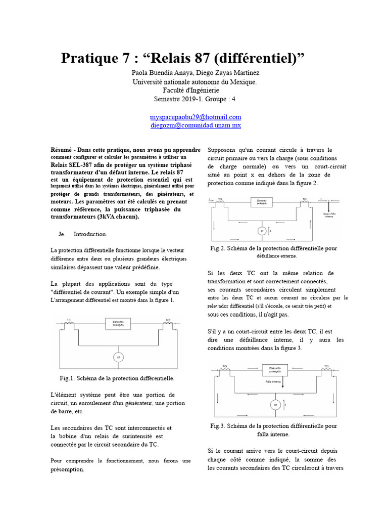 Configuration du Relais Différentiel 87 | PDF | Transformateur ...