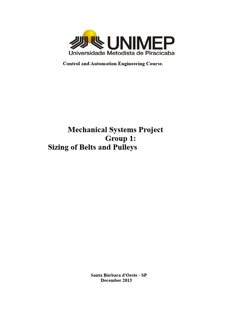 Sizing Belts and Pulleys | PDF | Belt (Mechanical) | Mechanical Engineering