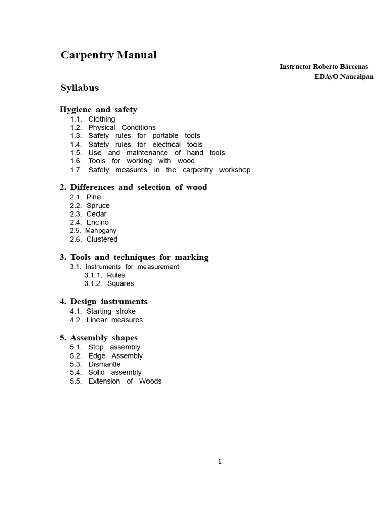 Comprehensive Carpentry Safety Guide | PDF | Wood | Hardwood