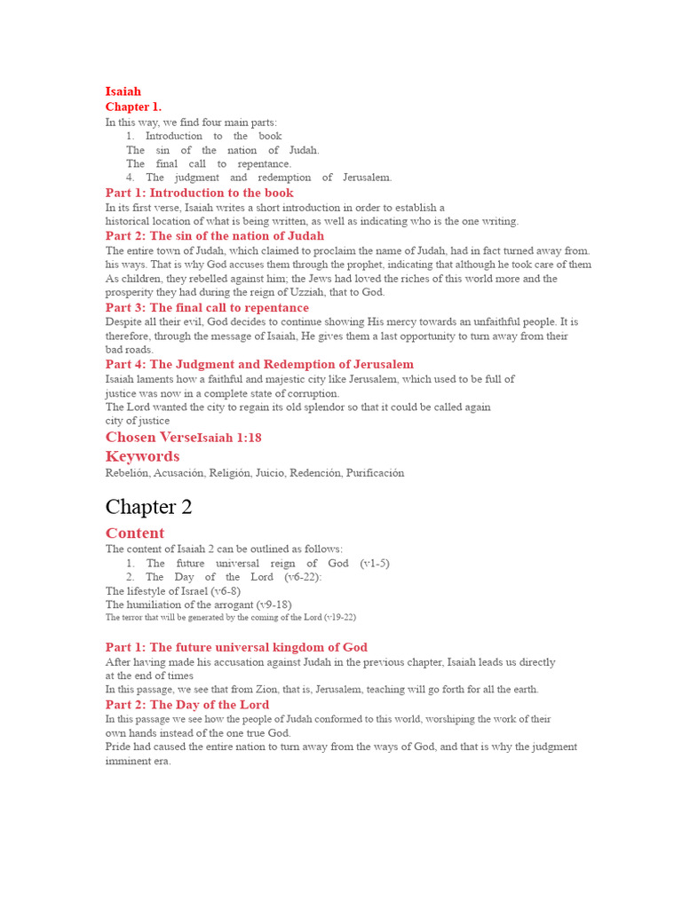 Isaiah's Call to Repentance and Judgment | PDF | Isaiah | Book Of Isaiah