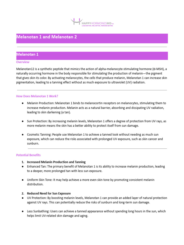 benefits of melanotan 1 & 2: Tanning Peptide Overview | PDF Size:160 Tablets CAGRISEMA APLB - Glutathione Niacinamide