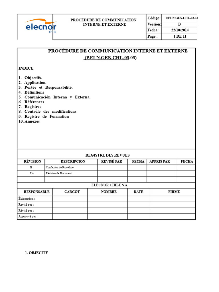Procédure de Communication Interne et Externe | PDF | Sécurité ...