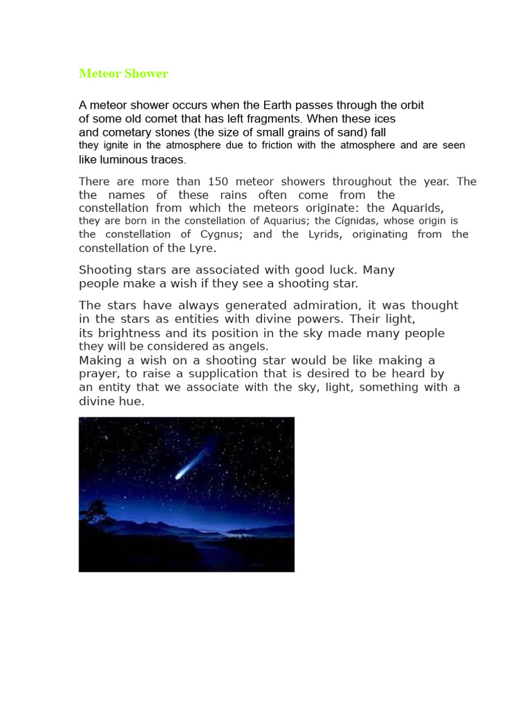 Understanding Meteor Showers and Their Origins | PDF