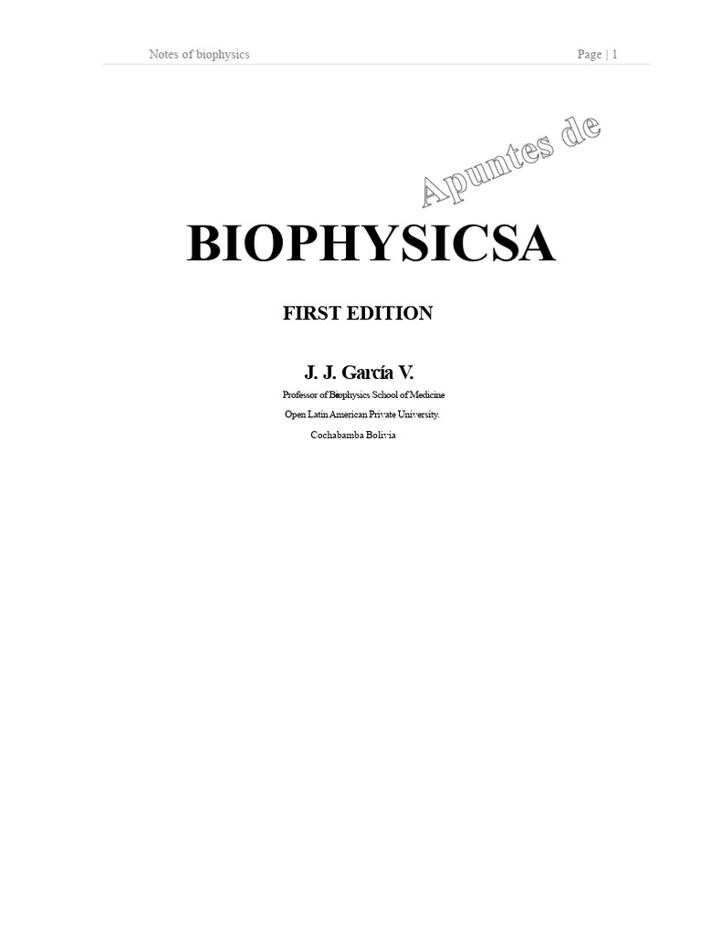 Biophysics Notes for Medical Students | PDF | Hominidae | Evolution
