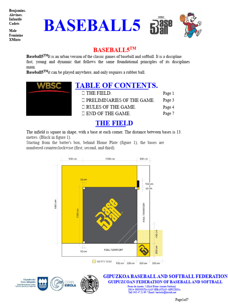 Baseball5 Game Rules and Guidelines | PDF | Baseball Field | Softball