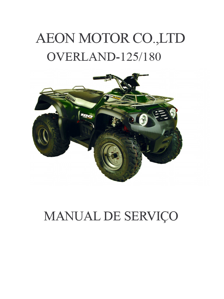 Manual de Serviço AEON OVERLAND 125/180 | PDF | Pistão | Motores