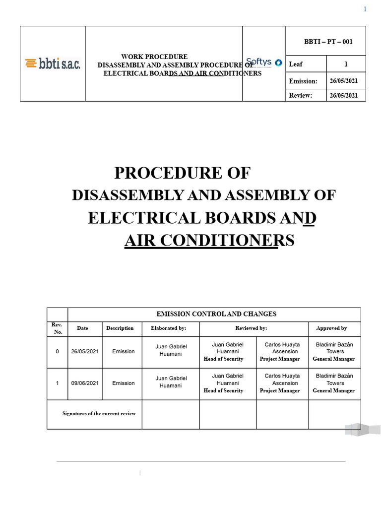 Electrical Panel and AC Assembly Guide | PDF | Occupational Safety And ...