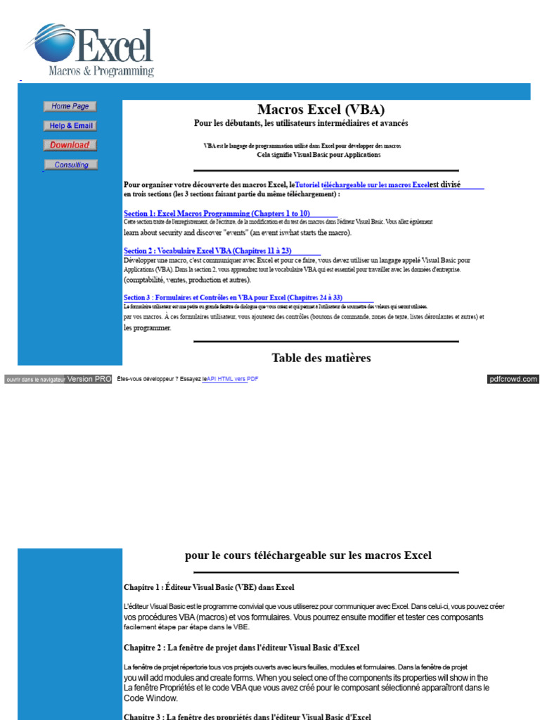 Guide Complet sur les Macros Excel VBA | PDF | Microsoft Excel | Visual ...