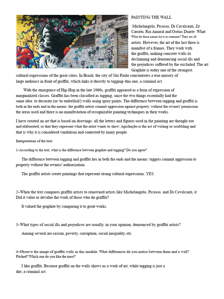 Graffiti vs. Tagging: Art or Vandalism? | PDF | Graffiti | Vandalism
