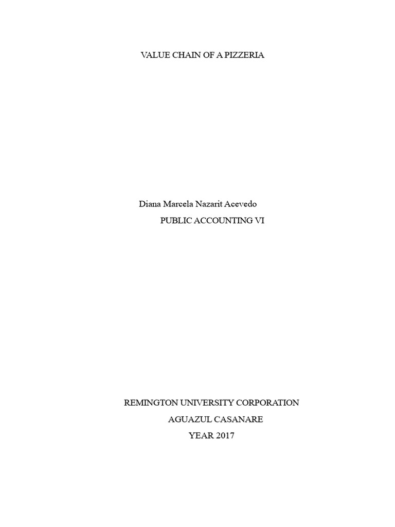Pizzeria Value Chain Analysis Guide | PDF | Pizza | Menu