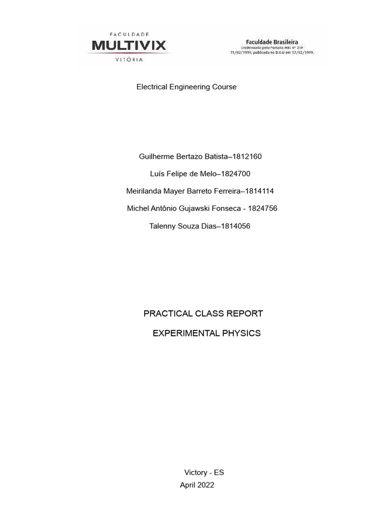 Experimental Physics Lab Report | PDF | Force | Pendulum