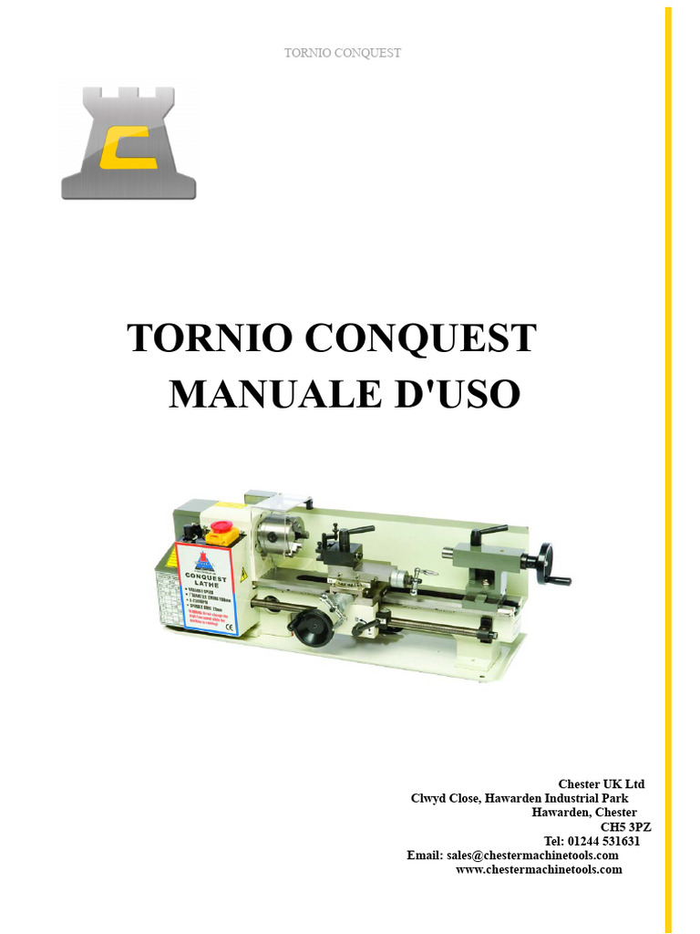 Conquest Lathe Manual PDF | PDF