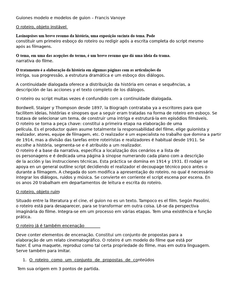 Modelos de Roteiro e Estrutura Cinematográfica | PDF | Roteiro ...