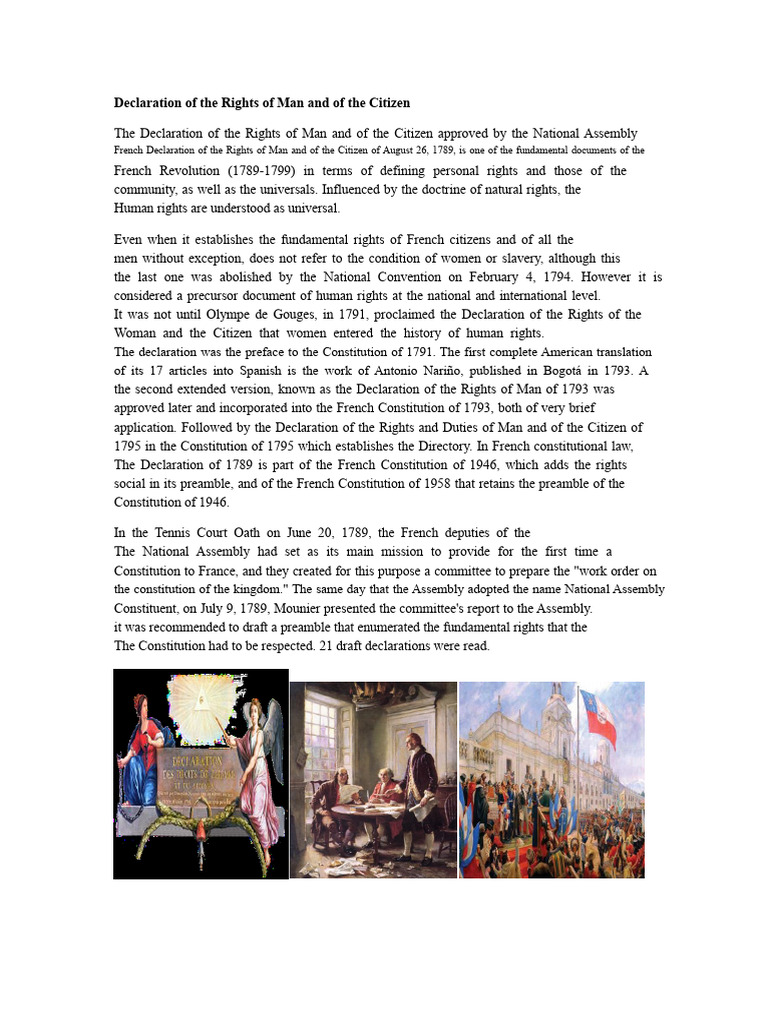French Declaration of Human Rights 1789 | PDF