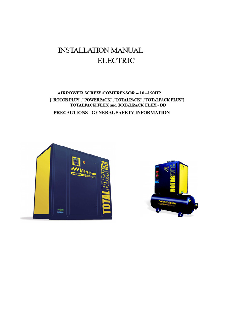 ELECTRICAL INSTALLATION MANUAL compressor REV.8 | PDF | Electrical ...