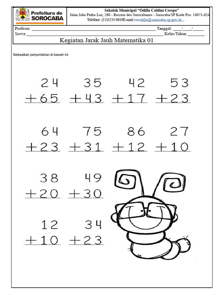 Kegiatan Jarak Jauh Matematika Sekolah Odilla | PDF