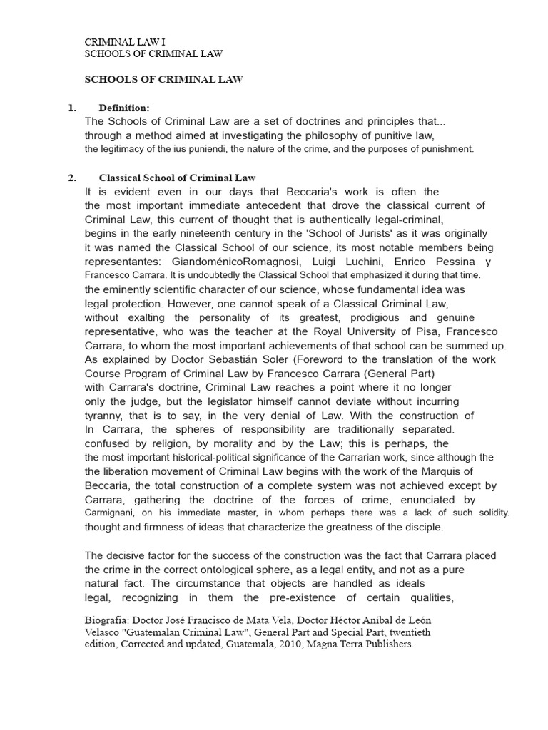 Overview of Classical Criminal Law | PDF | Crimes | Crime & Violence