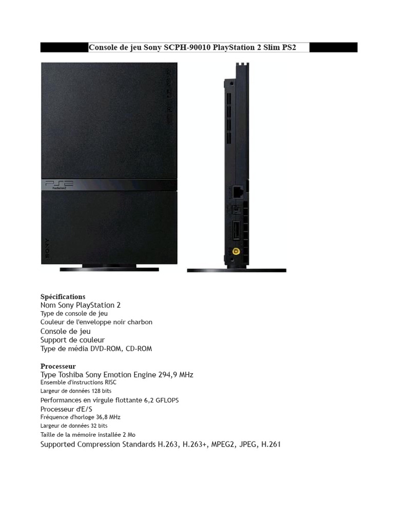 PlayStation 2 Slim SCPH-90010 Specs | PDF