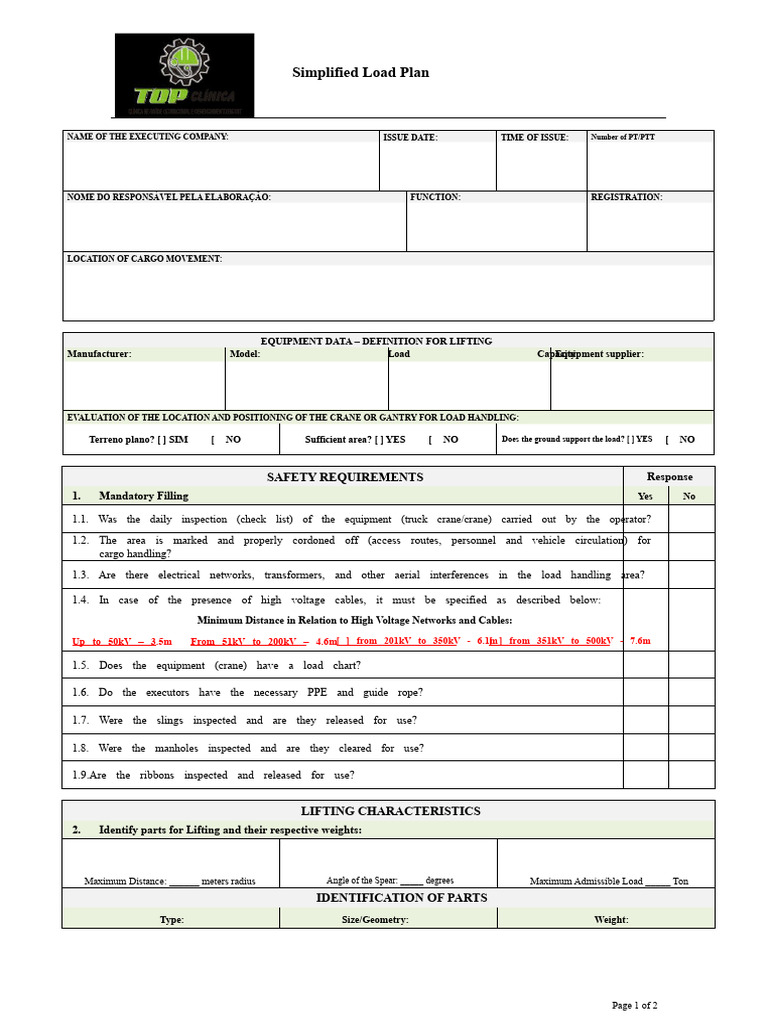 Simplified Load Handling Plan | PDF | Crane (Machine)
