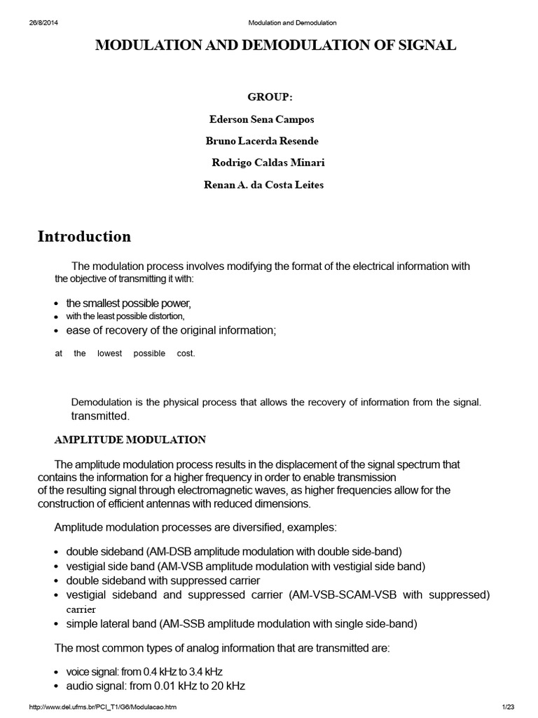 Modulation and Demodulation Explained | PDF | Detector (Radio ...
