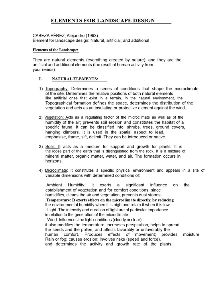 Key Elements of Landscape Design | PDF | Landscape | Vegetation