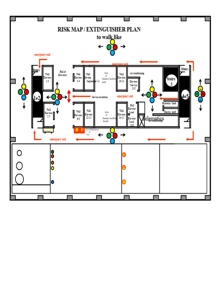 Emergency Exit and Fire Safety Plan | PDF | Elevator | Architectural ...