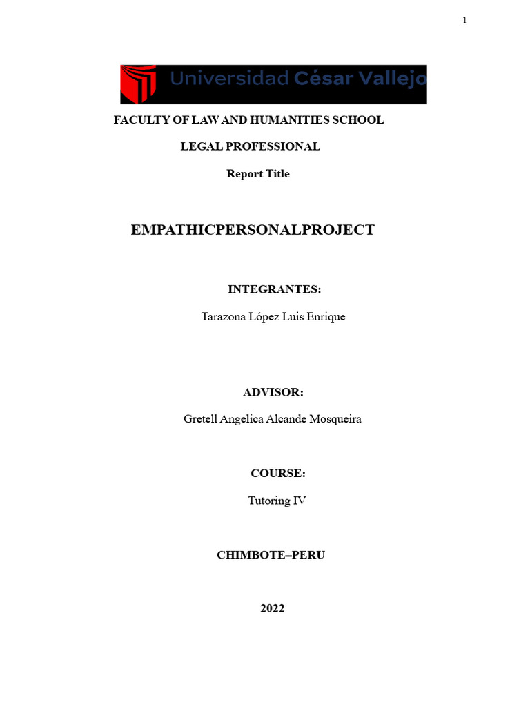 Empathy: A Personal Project Guide | PDF | Empathy | Psychological Concepts