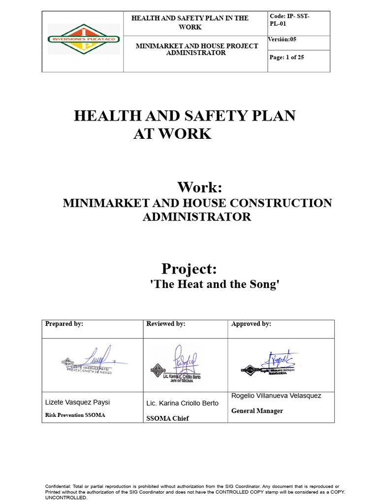 SST Plan | PDF | Occupational Safety And Health | Safety