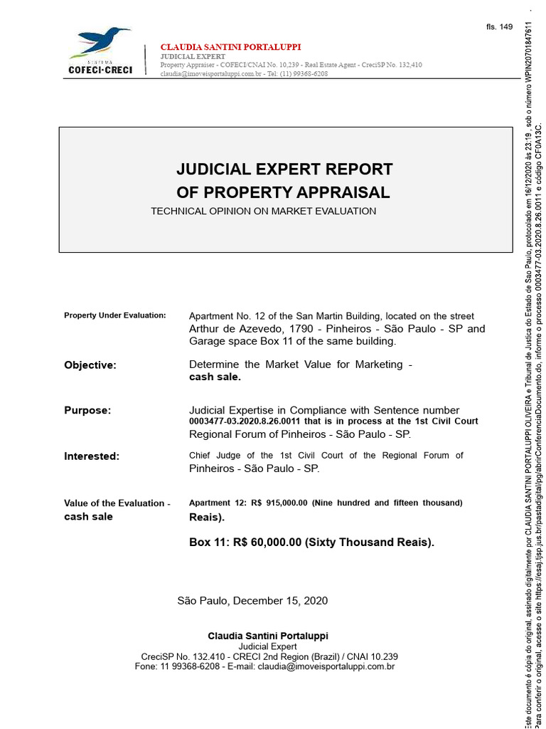Judicial Expert Property Appraisal Report | PDF | Real Estate Appraisal ...