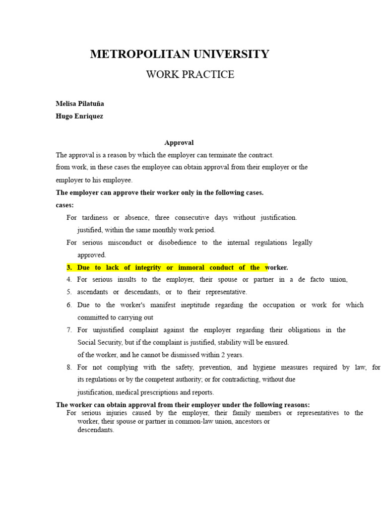 APPROVAL Work Practice | PDF | Employment | Public Law