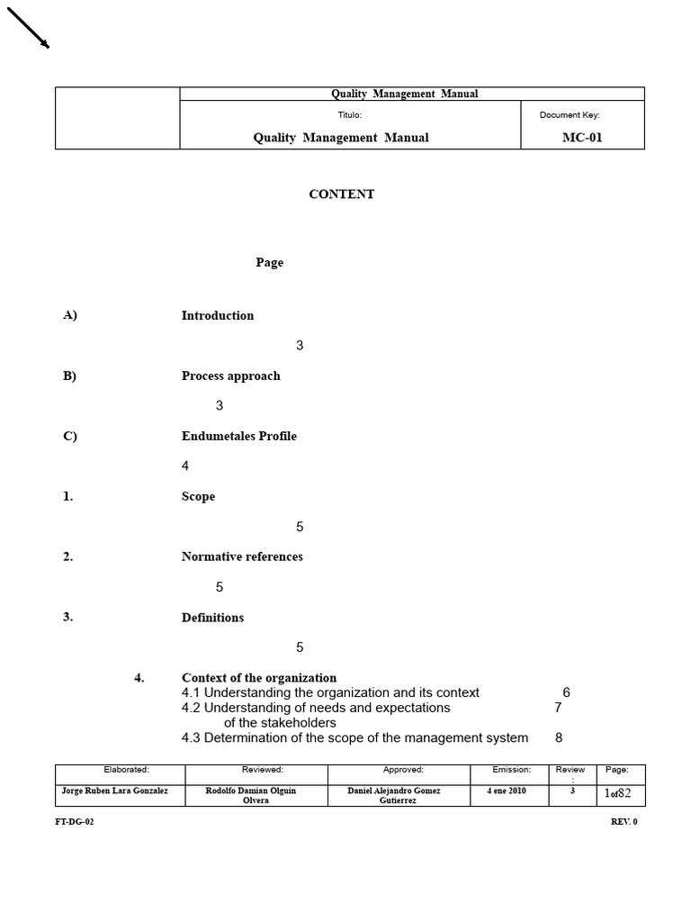 Quality Manual ISO 9001:2015 | PDF | Quality Management | Quality ...