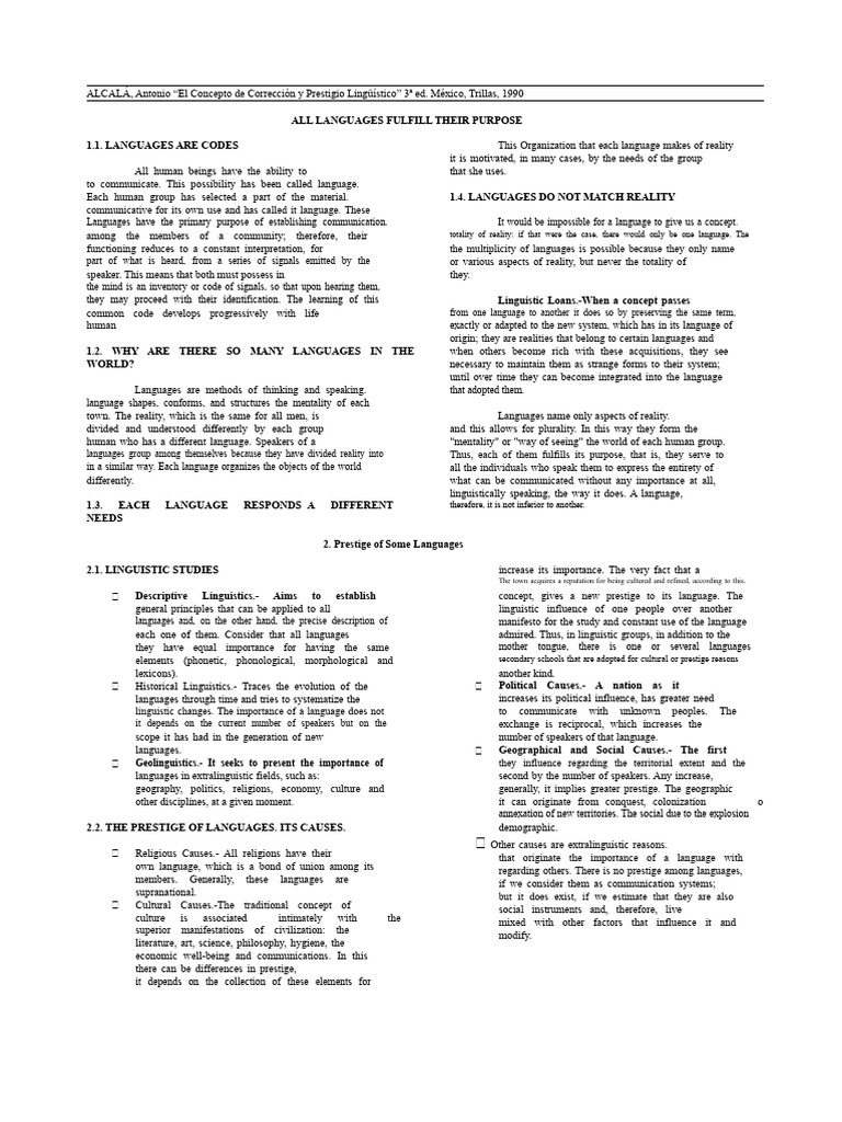 Language Codes and Prestige Factors | PDF | Linguistics | Phonology