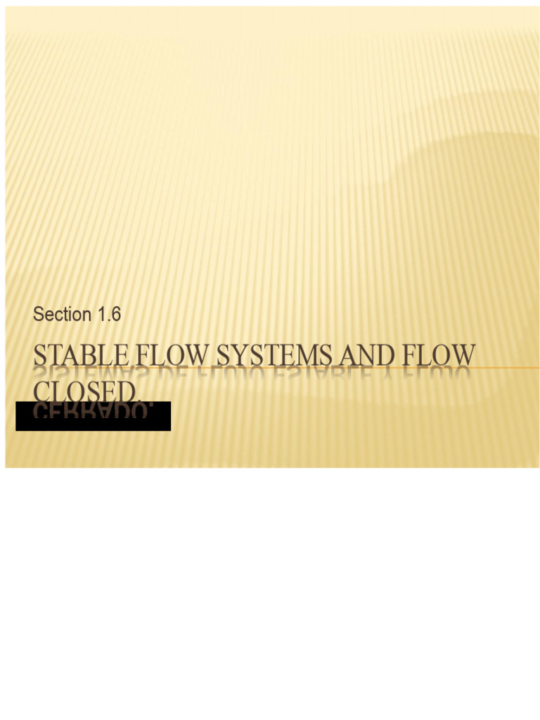 Stable Flow Systems and Flow | PDF
