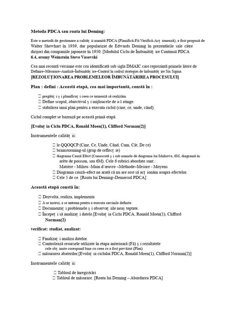 Metoda PDCA | PDF