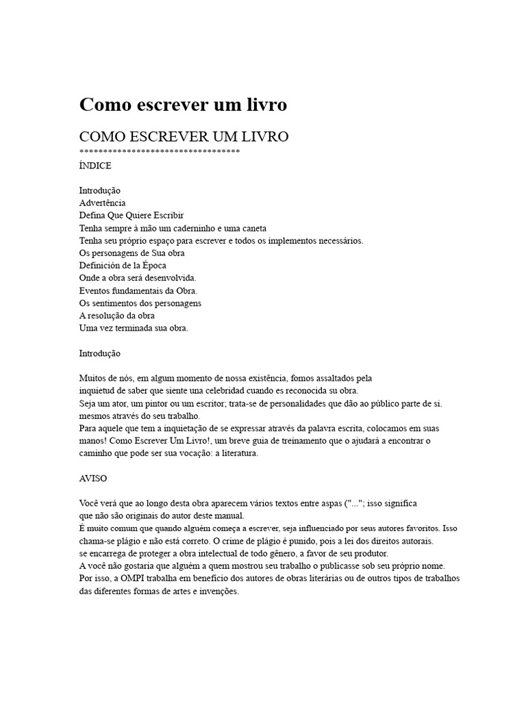 Guia Prático para Escrever um Livro | PDF | Livros | Contos