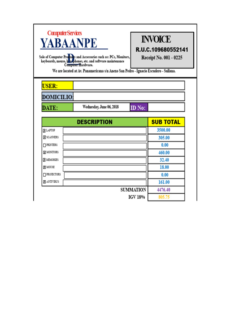 Computer Hardware Invoice Summary | PDF | Laptop | Printer (Computing)