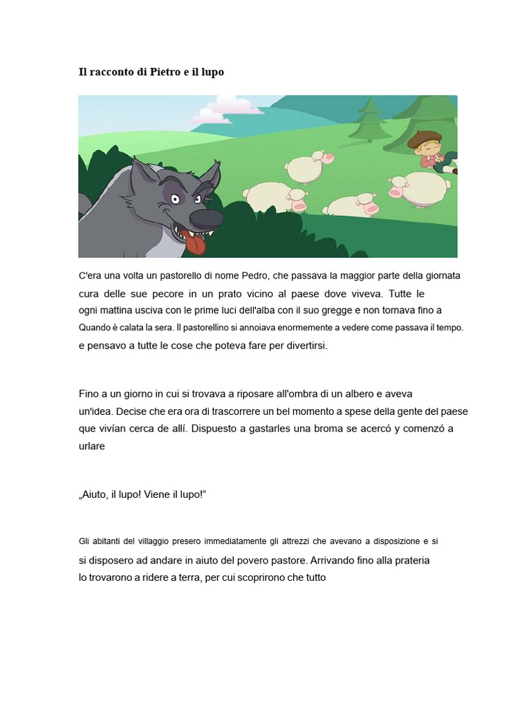 Racconto Di Pietro e Il Lupo | PDF