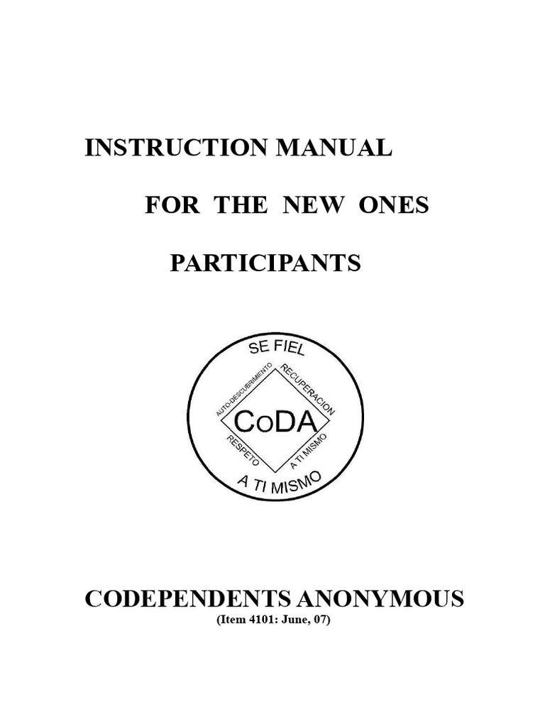 Codependents Anonymous Instruction Manual | PDF | Godparent ...