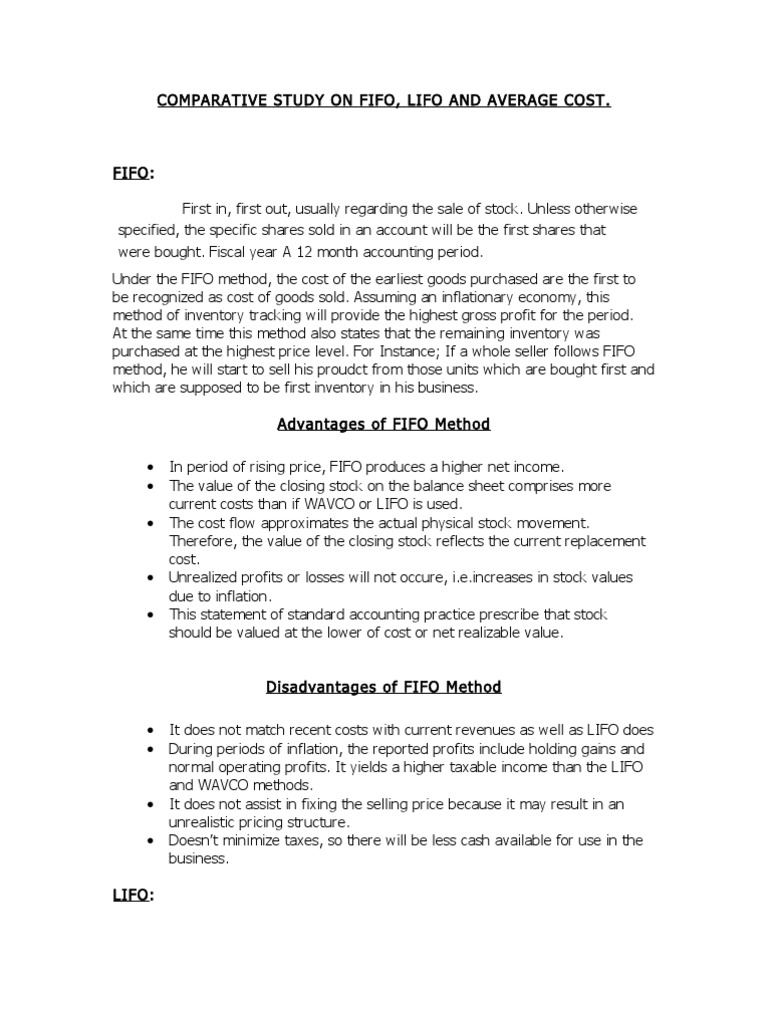An In-Depth Analysis of FIFO, LIFO, and Average Cost Inventory ...