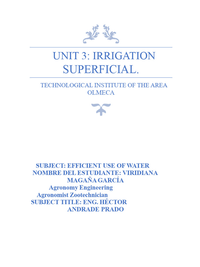 Unit 3 Surface Irrigation | PDF | Irrigation | Plough