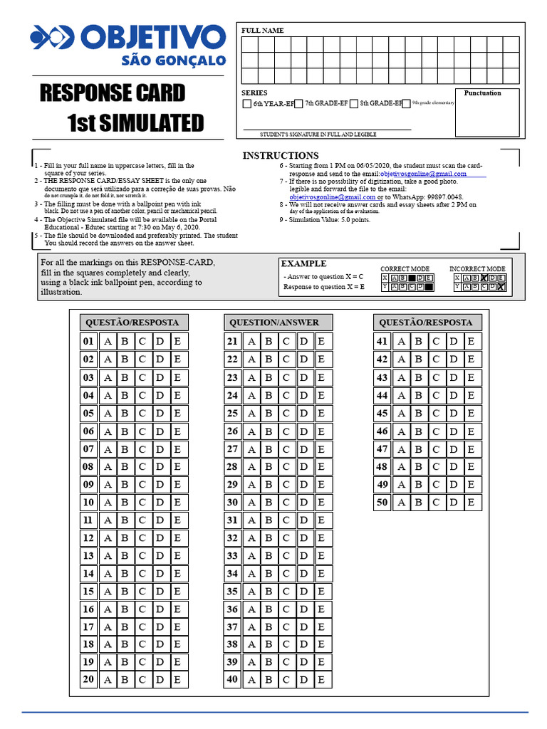 00 - RESPONSE CARD_FUNDAMENTAL 2_28042020161104 | PDF
