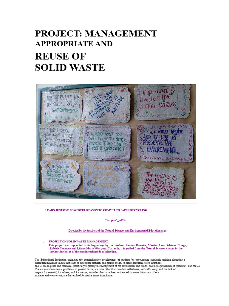 school recycling project | PDF | Recycling | Waste