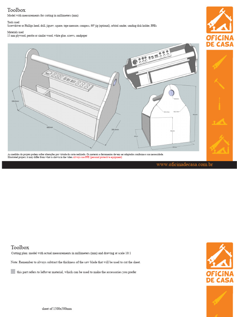 Toolbox Cutting Plan with Measurements | PDF