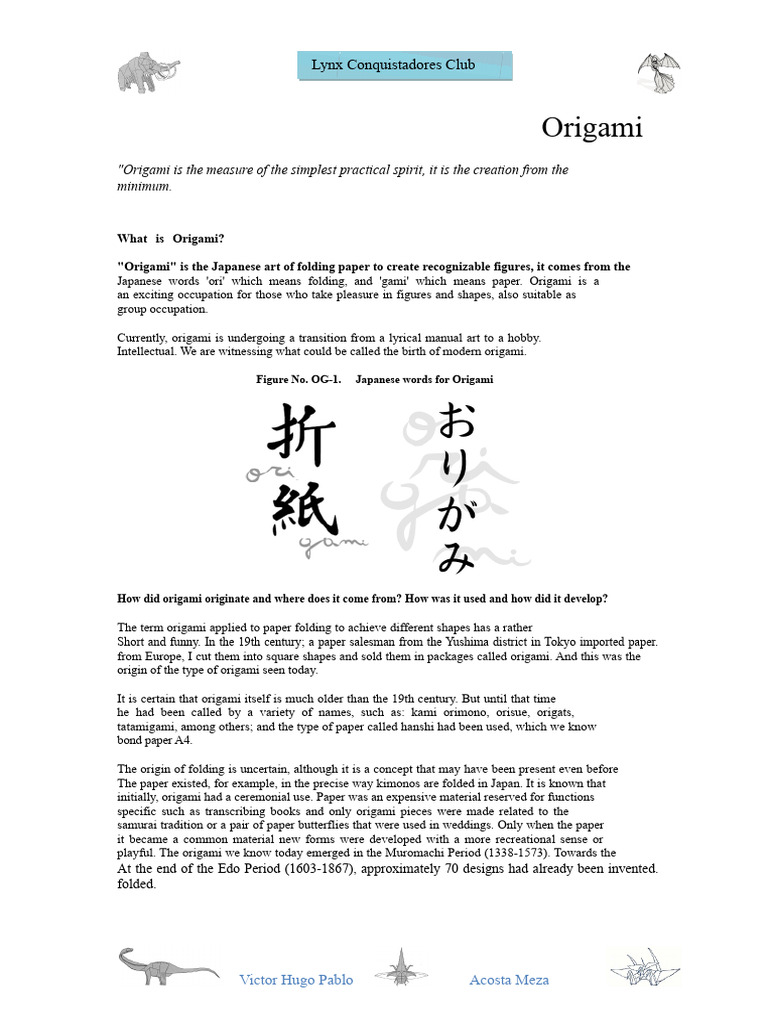 Understanding Origami: History & Techniques | PDF | Origami | Rectangle