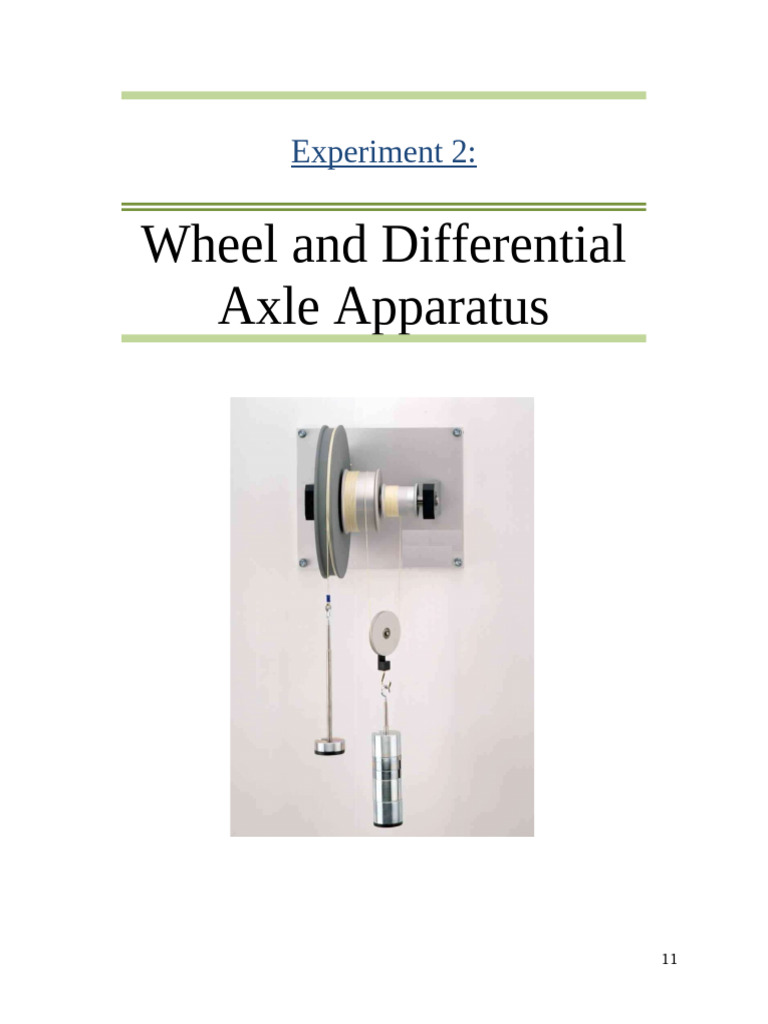 Lab 2 - Wheel and Differential Axle | PDF | Axle | Wheel